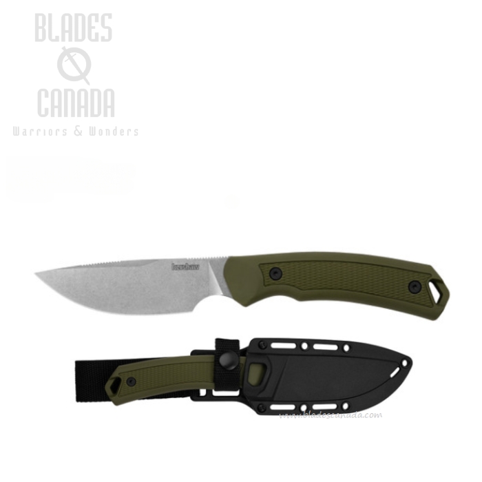 Kershaw Deschutes Skinner Fixed Blade Knife, D2 SW, Green Handle, 1883
