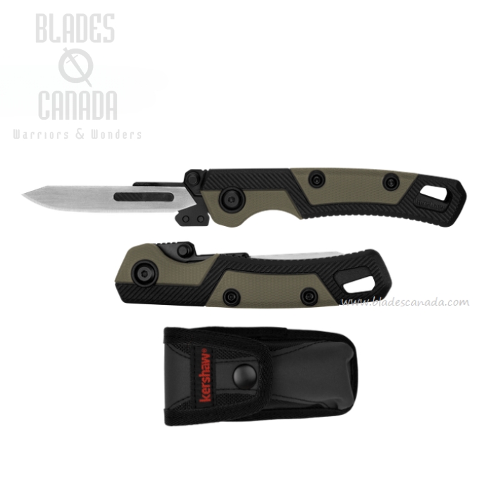 Kershaw Lonerock RBK 2 Folding Knife, #60A Scalpel Blade, GFN Green/Black, 1891