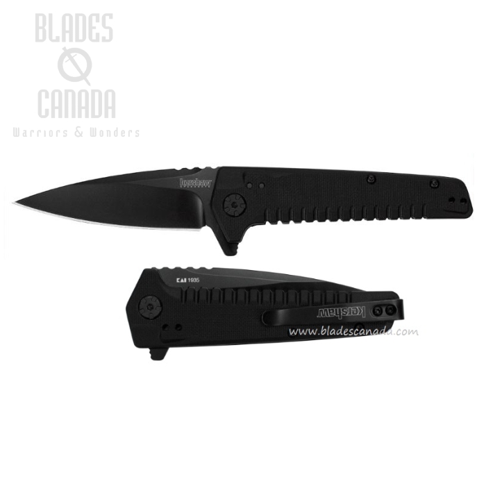 Kershaw Fatback Flipper Folding Knife, Assisted Opening, GFN Black, K1935