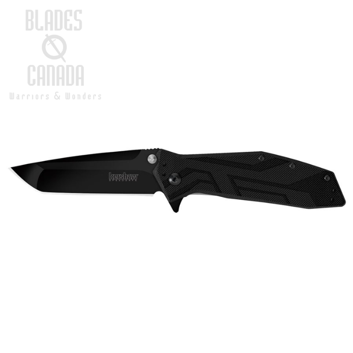 Kershaw Brawler Flipper Folding Knife, Assisted Opening, Tanto Blade, GFN Black, K1990