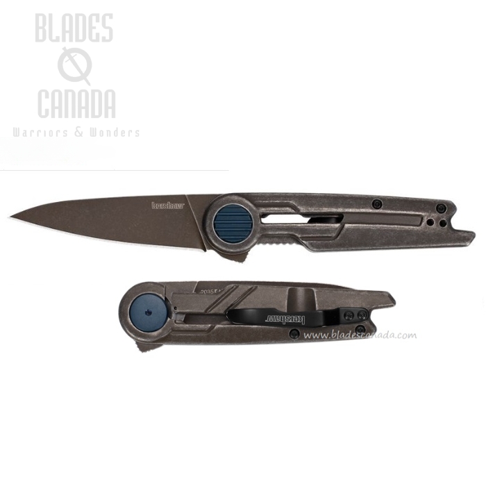 Kershaw Parsec Framelock Flipper Knife, Stainless Brown Handle, K2035