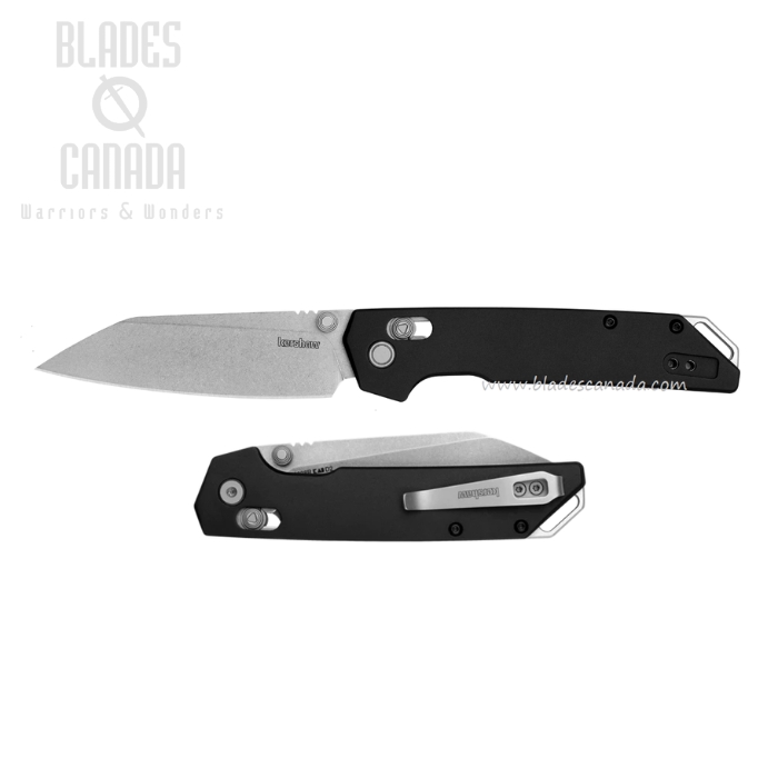Kershaw Iridium DuraLock Folding Knife, D2 Reverse Tanto, Aluminum Black, 2038R