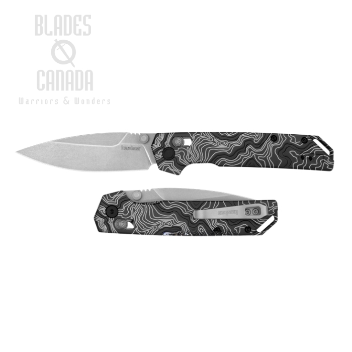 Kershaw Iridium DuraLock Folding Knife, 14C28N SW, Aluminum Gray/White, 2038TOPO