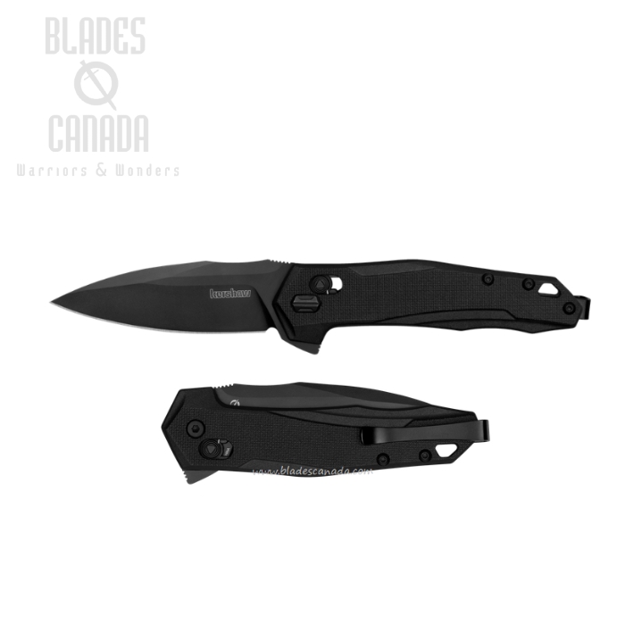 Kershaw Monitor Flipper Folding Knife, D2 Black, GFN Black, K2041