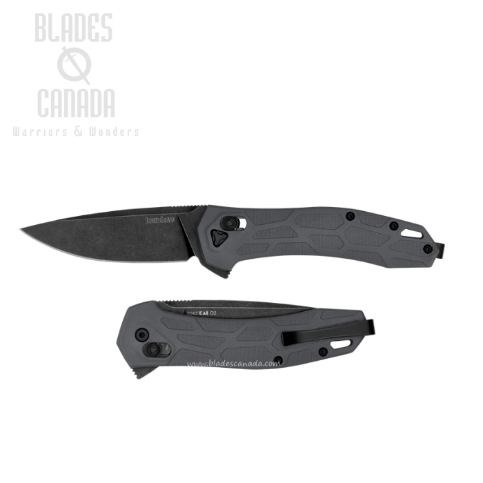 Kershaw Covalent Flipper Folding Knife, D2 Blackwash, GFN Grey, K2042