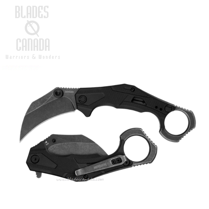 Kershaw Outlier Flipper Karambit-Style Folding Knife, Assisted Opening, GFN Black, 2064