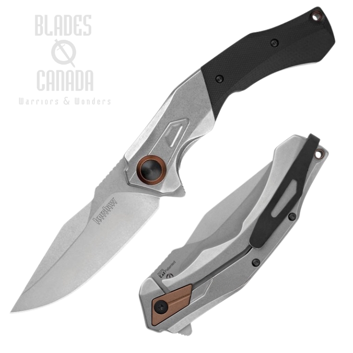 Kershaw Payout Flipper Framelock Knife, Assisted Opening, D2 Steel, G10 Black/Stainless, K2075
