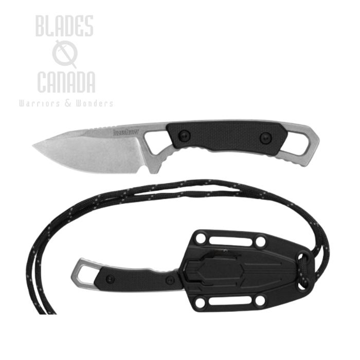 Kershaw Brace Fixed Blade Knife, GFN/Stainless Handle, Hard Sheath, K2085