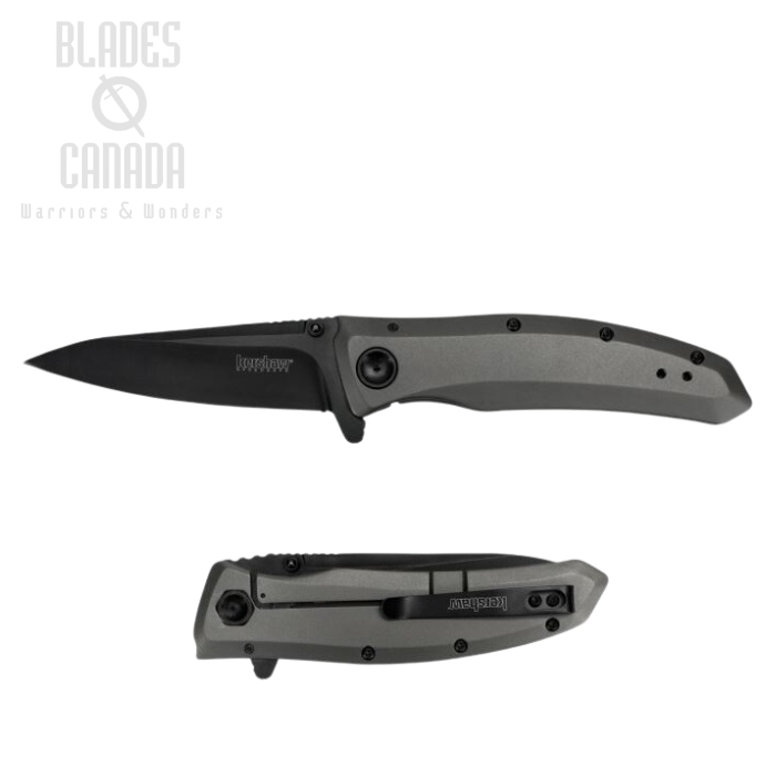 Kershaw Grid Flipper Framelock Knife, Assisted Opening, Stainless Black Handle, K2200