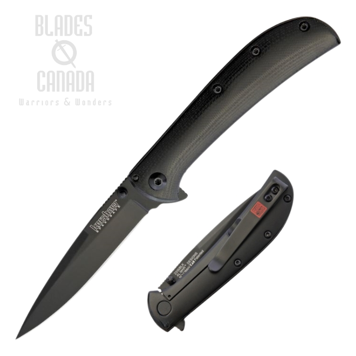 Kershaw Al Mar AM-3 Flipper Framelock Knife, Assisted Opening, G10 Black, K2335BLK