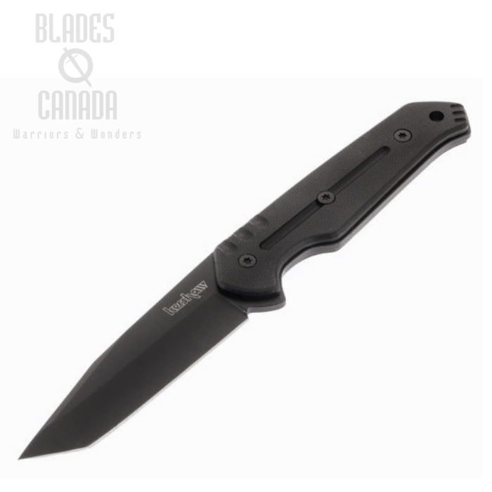 Kershaw Tone Fixed Blade Knife, Tanto Blade, G10 Black, Codura Sheath, K3431