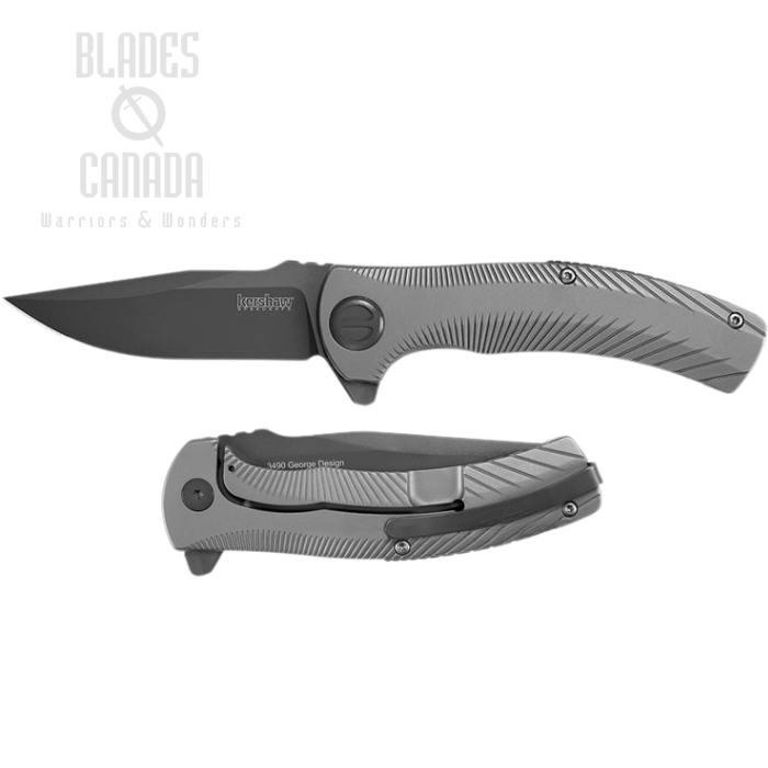 Kershaw Seguin Flipper Framelock Knife, Assisted Opening, Stainless Handle, K3490