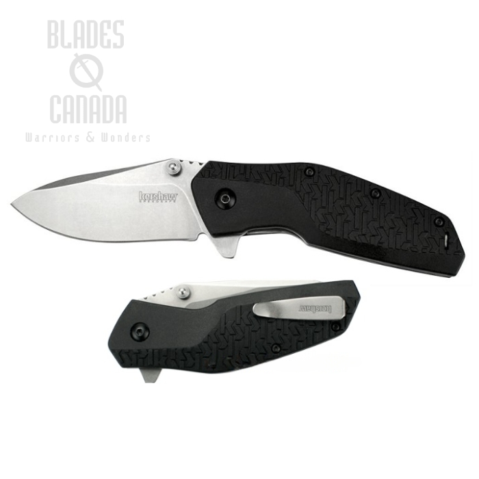 Kershaw Swerve Flipper Folding Knife, Assisted Opening, FRN Black, K3850