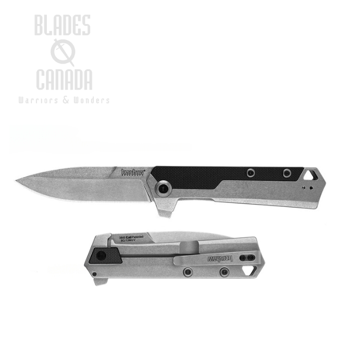 Kershaw Oblivion Flipper Framelock Knife, Assisted Opening, Stainless/GFN Handle, K3860