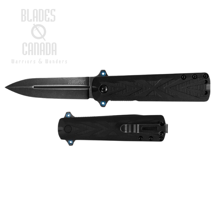 Kershaw Barstow Dagger Flipper Folding Knife, Assisted Opening, GFN Black, K3960