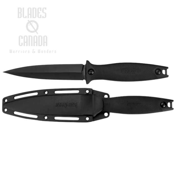 Kershaw Secret Agent Boot Knife, GFN Black, Hard Sheath, K4007