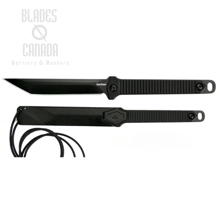 Kershaw Dune Fixed Blade Neck Knife, GFN Black, Hard Sheath, K4008