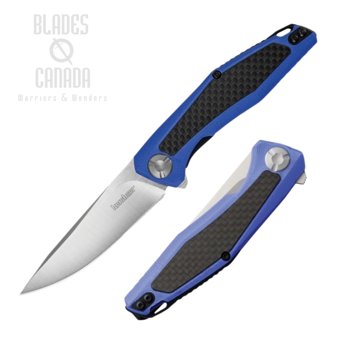 Kershaw Atmos Flipper Folding Knife, G10 Blue/Carbon Fiber, K4037BLU