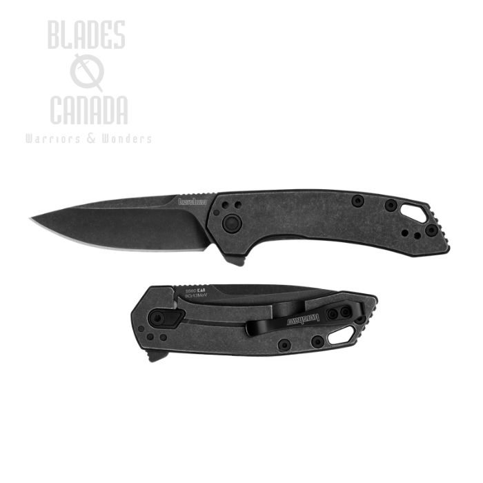 Kershaw Radar Flipper Framelock Knife, Assisted Opening, Steel Blackwash Blade/Handle, K5560