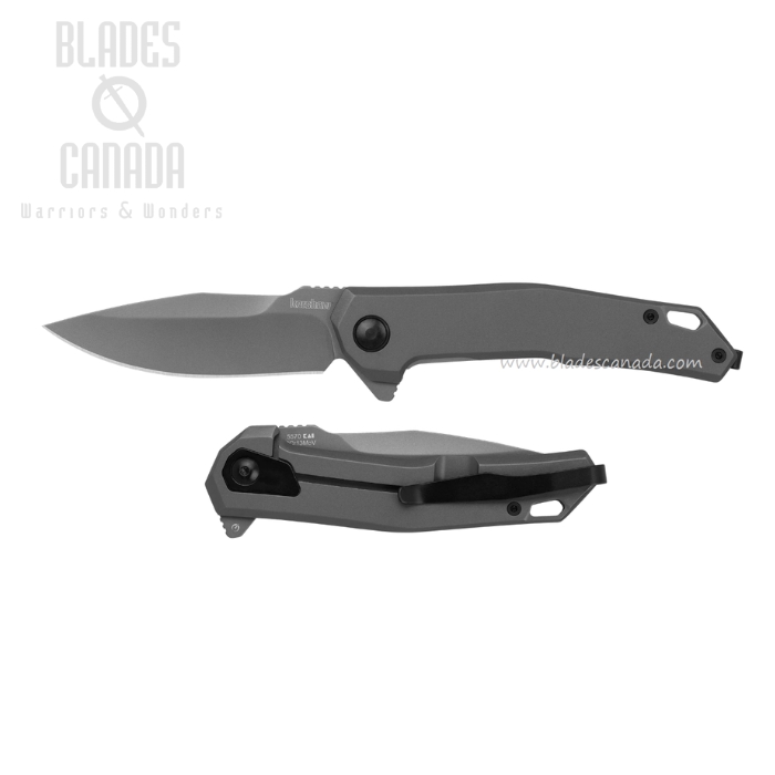 Kershaw Helitack Flipper Framelock Knife, Assisted Opening, Gray PVD Blade, Stainless Gray PVD, K5570