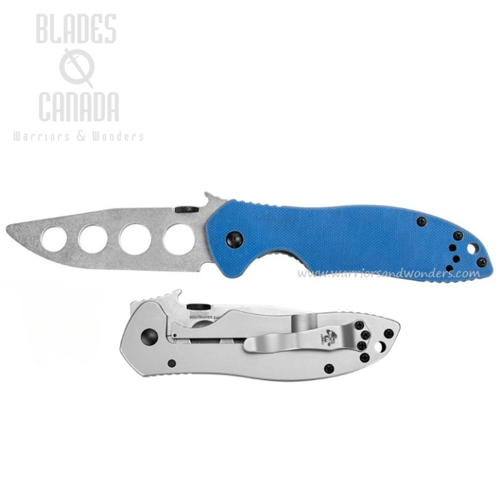 Kershaw Training Framelock Folding Knife, Wave Opening, G10 Blue, K6034TRAINER