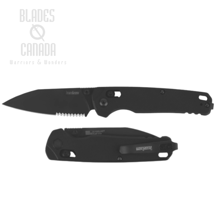 Kershaw Bel Air DuraLock Folding Knife, Magnacut Black Partially Serrated, Aluminum Black, KE-6105BLK
