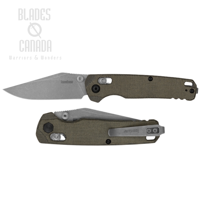 Kershaw Bel Air DuraLock Clip Point Folding Knife, MagnaCut Working Finish, Micarta OD Green, KE-6106