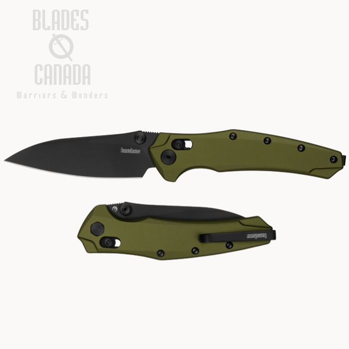 (image for) Kershaw Bareknuckle DuraLock Folding Knife, MagnaCut Black, Aluminum OD Green, 6777