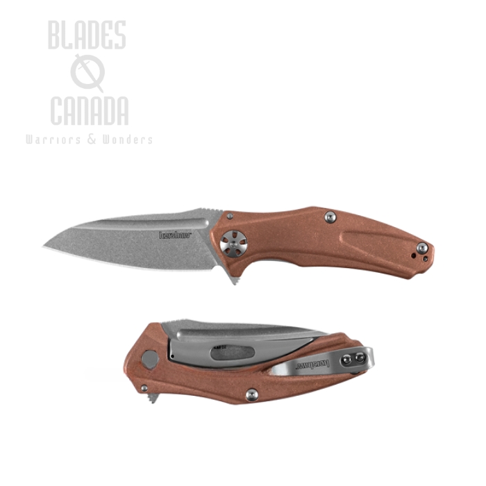 Kershaw Mini Natrix Flipper Sub-Framelock Knife, D2 Steel, Copper Handle, K7006CU