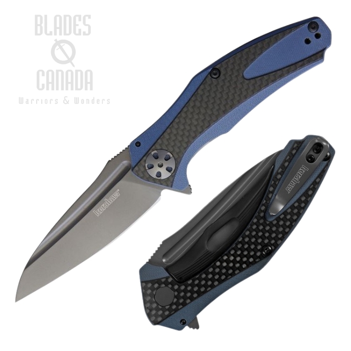 Kershaw Natrix KVT Flipper Folding Knife, G10 Blue/Carbon Fiber Edition, K7007CF