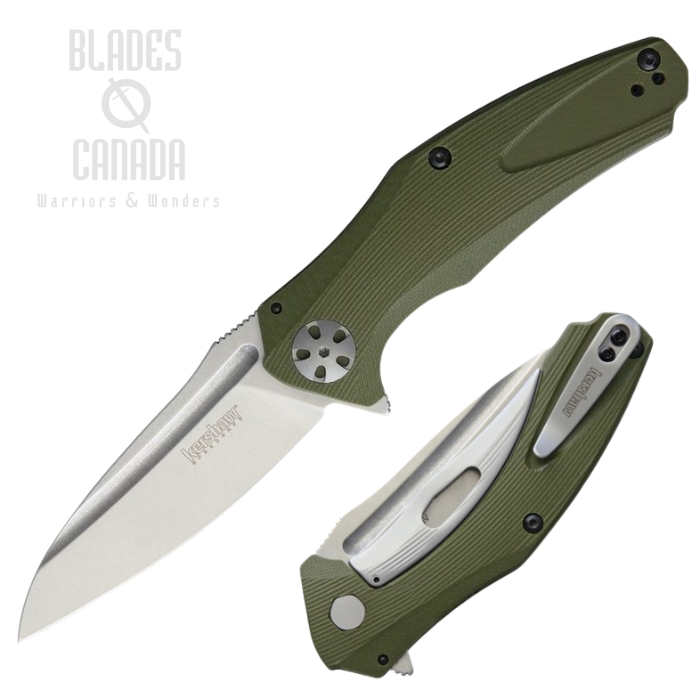 Kershaw Natrix Flipper Sub-Framelock Knife, Assisted Opening, G10 OD Green, K7007OL