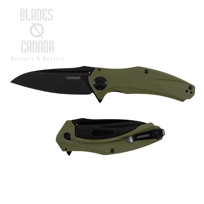 Kershaw Natrix XL Flipper Sub-Frame Folding Knife, G10 OD, K7008OLBLK