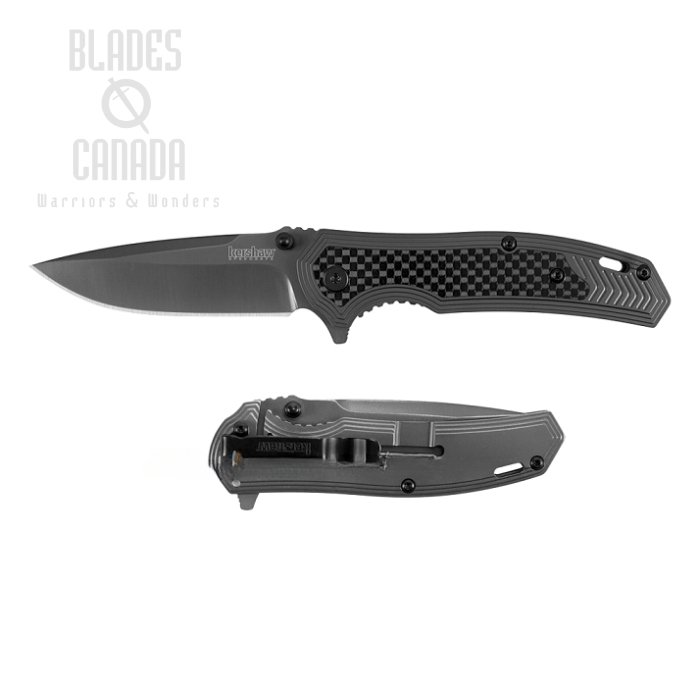 Kershaw Fringe Flipper Framelock Knife, Assisted Opening, Stainless Steel/CF, K8310