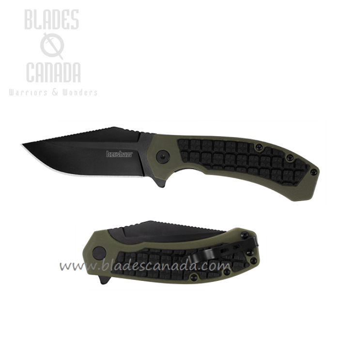 Kershaw Faultline Flipper Folding Knife, GFN OD, K8760