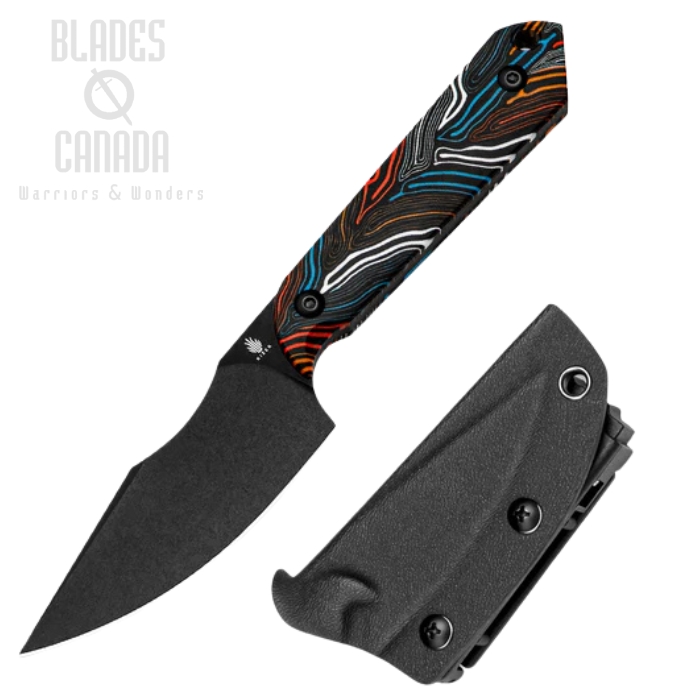 Kizer Mini Harpoon Fixed Blade Knife, 3V Black, G10 Multicolour, 1040S6
