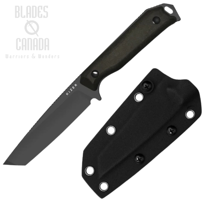 Kizer Begleiter Fixed Blade Knife, 3V Black, Richlite Chocolate Glacier, 1045MT1 Kizer Begleiter Fixed Blade Knife, 3V Black, Richlite Chocolate Glacier, 1045MT1