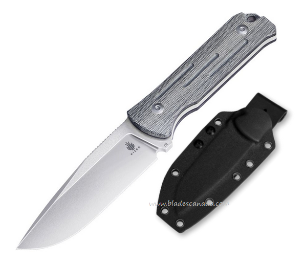 Kizer Justice II Fixed Blade Knife, D2 SW, Micarta Black, Kydex Sheath, 1050A1