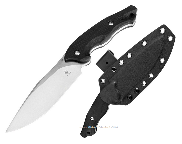 Kizer Magara Fixed Blade Knife, D2 Satin, G10 Black, Kydex Sheath, KI1055A1