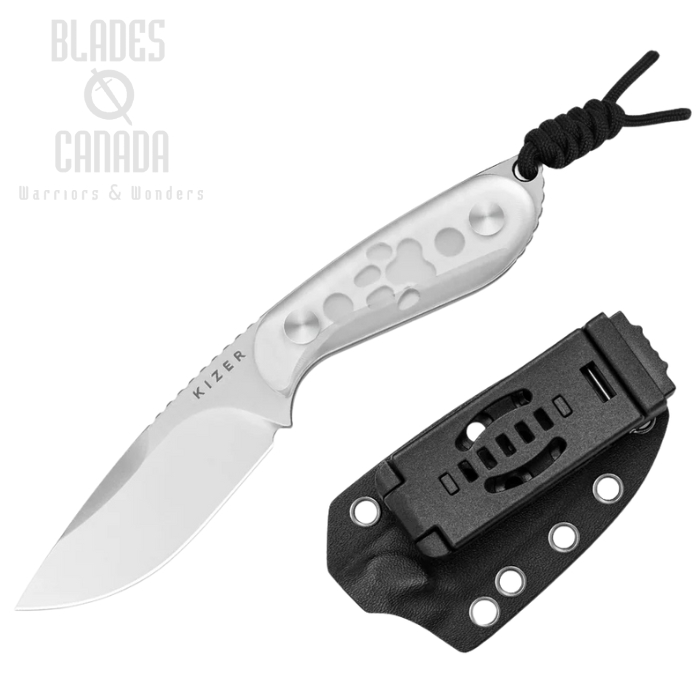 Kizer Buddy Fixed Blade Knife, AEB-L Blade, Acrylic Handle, 1081A4