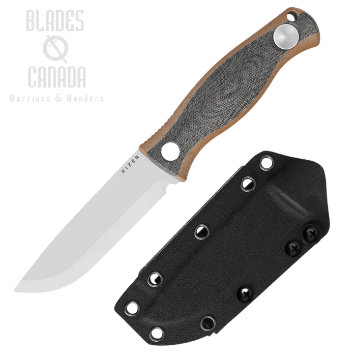 Kizer Polaris Fixed Blade Knife, AEB-L Blade, Micarta/G10, 1100A1