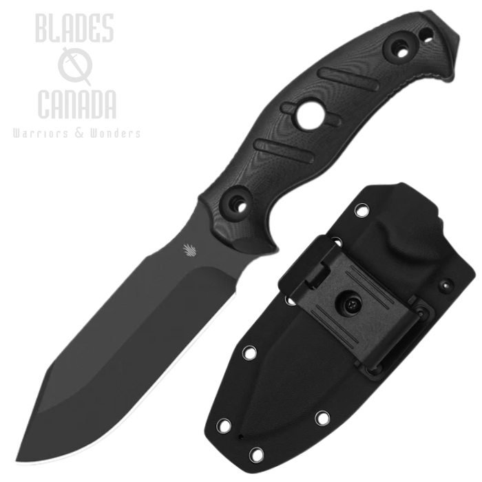 (image for) Kizer Sheepdog Survival Fixed Blade Knife, 1095HC Black, G10 Black, Kydex Sheath, KI1105A3