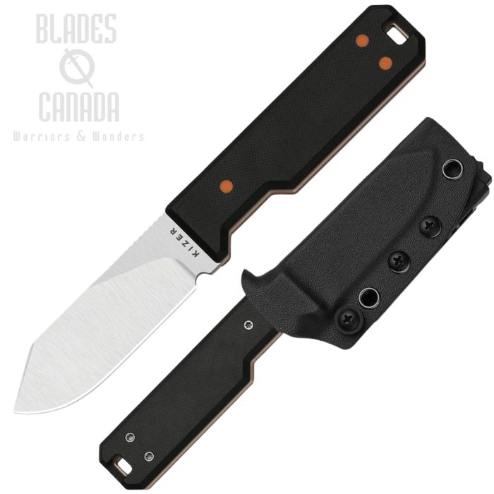 Kizer Abrams Fixed Blade Knife, CPM-3V Satin, G10 Black, Kydex Sheath, KI1133A3 (image for) Kizer Abrams Fixed Blade Knife, CPM-3V Satin, G10 Black, Kydex Sheath, KI1133A3