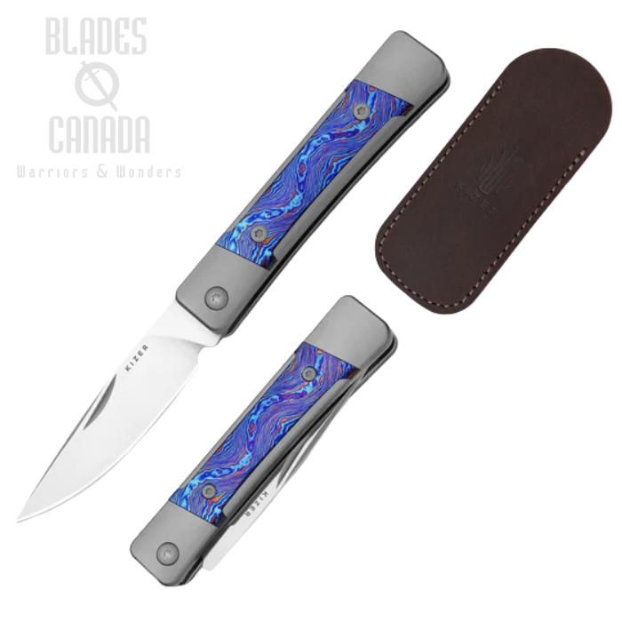 Kizer Little Grand Slipjoint Folding Knife, M390 Satin, Titanium/Timascus, 2670A3 (image for) Kizer Little Grand Slipjoint Folding Knife, M390 Satin, Titanium/Timascus, 2670A3
