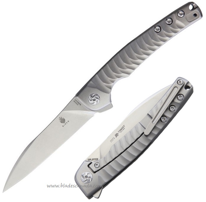 Kizer Splinter Flipper Framelock Folding Knife, S35VN, Titanium, 3457A1