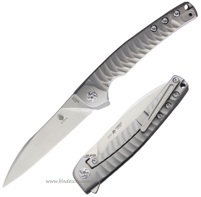 Kizer Splinter Flipper Framelock Folding Knife, S35VN, Titanium, 3457A1 - Click Image to Close