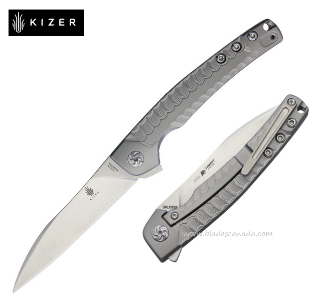Kizer Splinter Flipper Framelock Knife, CPM S35VN, Titanium, 3457A3