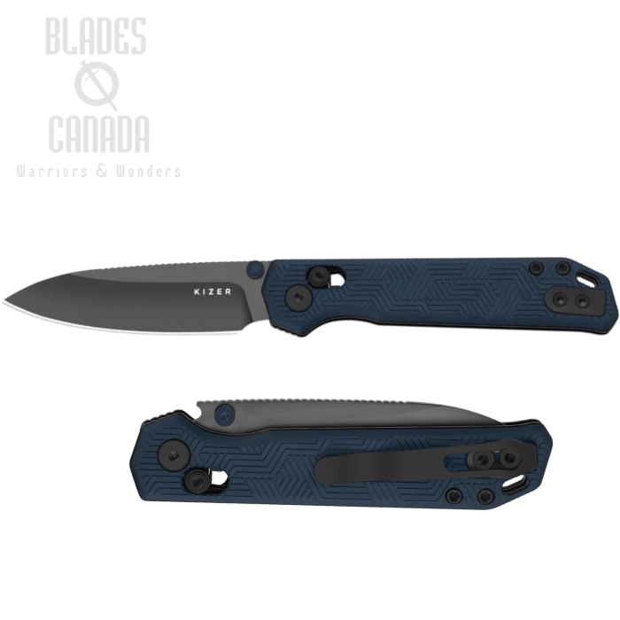 (image for) Kizer Begleiter 2.9 Clutch Lock Folding Knife, S35VN Matte DLC, Aluminum Blue, 3458.2CDA1
