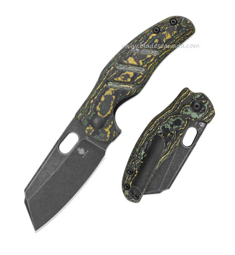 Kizer C01C Mini Sheepdog Folding Knife, 20CV, Fatcarbon Handle, 3488A7