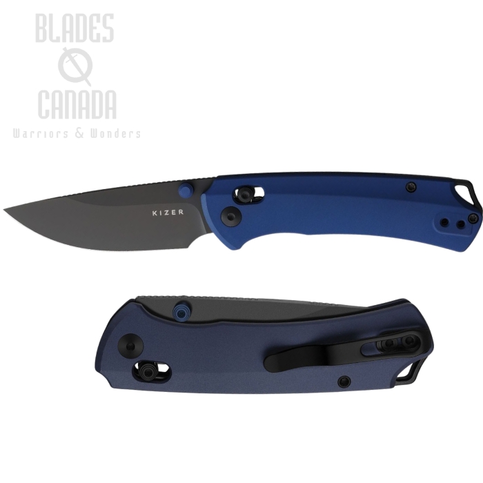 (image for) Kizer T1 CD Clutch Lock Folding Knife, M390 Black, Aluminum Blue, 3490.2CDA2