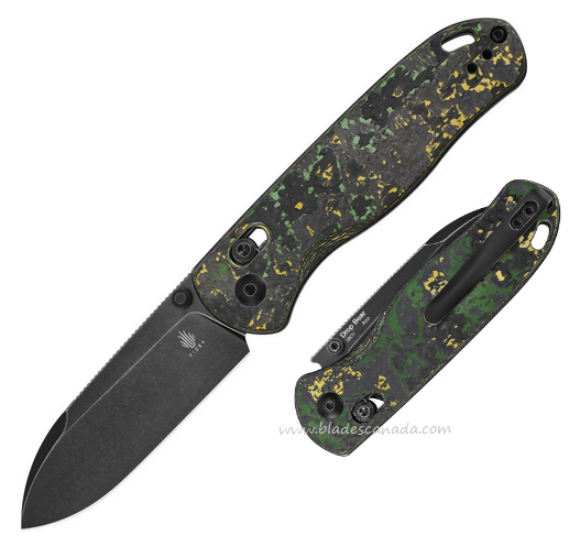 Kizer Drop Bear Folding Knife, CPM 20CV Black SW, Carbon Fiber Toxic Storm, 3619A1